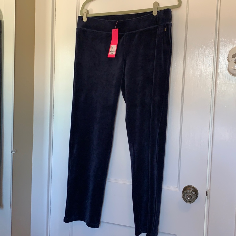 New Navy Lilly Pulitzer Jordynne Velour Pant Large